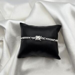 Italian Sterling Silver 925 Figaro Miami Chain Link Bracelet